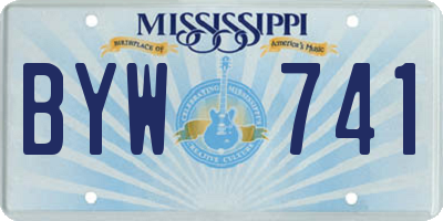 MS license plate BYW741