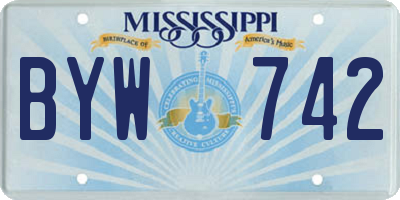 MS license plate BYW742
