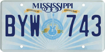 MS license plate BYW743