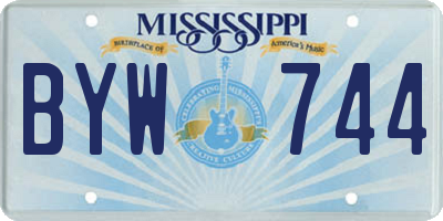 MS license plate BYW744