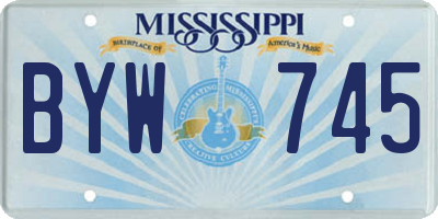 MS license plate BYW745