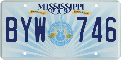 MS license plate BYW746