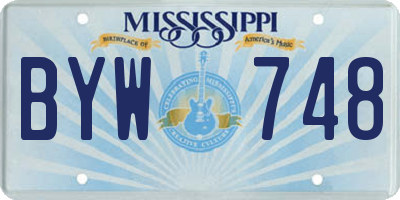 MS license plate BYW748