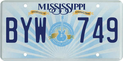 MS license plate BYW749