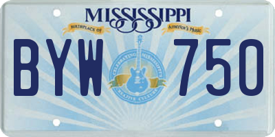 MS license plate BYW750