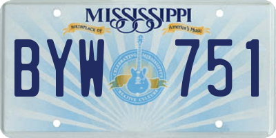 MS license plate BYW751