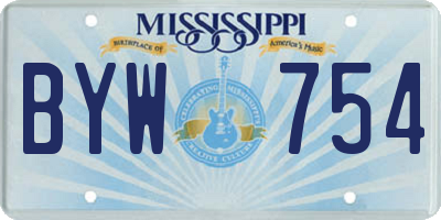 MS license plate BYW754