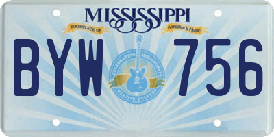 MS license plate BYW756