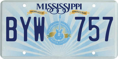 MS license plate BYW757