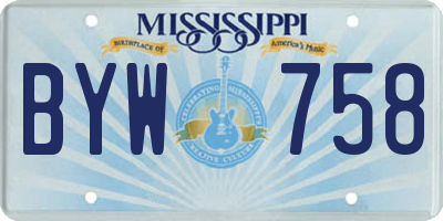 MS license plate BYW758
