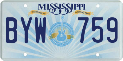 MS license plate BYW759