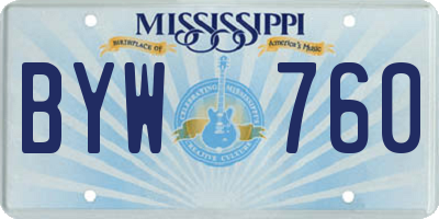 MS license plate BYW760
