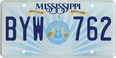 MS license plate BYW762