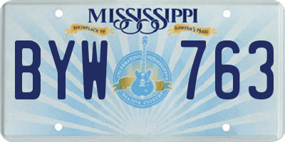 MS license plate BYW763