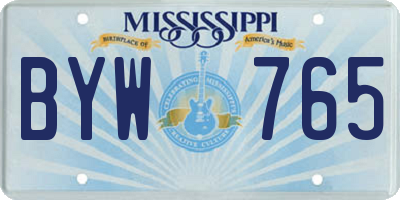 MS license plate BYW765