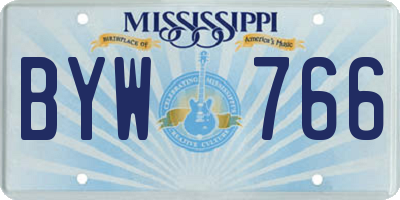 MS license plate BYW766