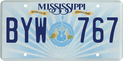MS license plate BYW767