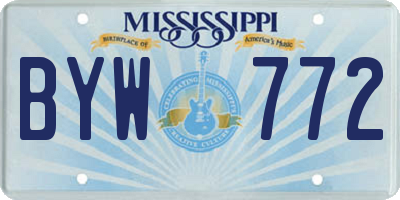 MS license plate BYW772