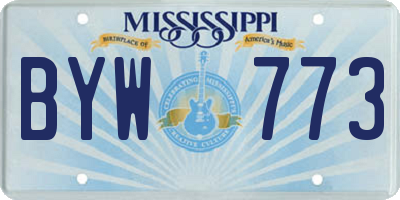 MS license plate BYW773
