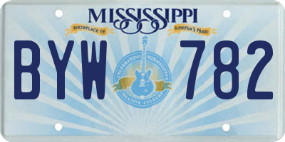 MS license plate BYW782
