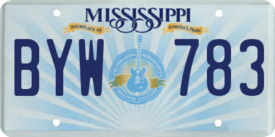 MS license plate BYW783