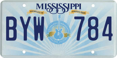 MS license plate BYW784