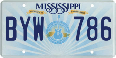 MS license plate BYW786