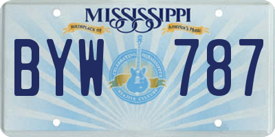 MS license plate BYW787