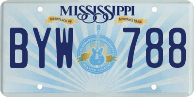 MS license plate BYW788