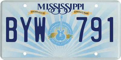 MS license plate BYW791
