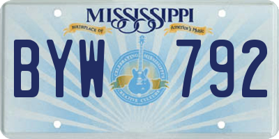 MS license plate BYW792