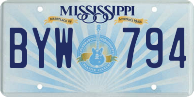 MS license plate BYW794