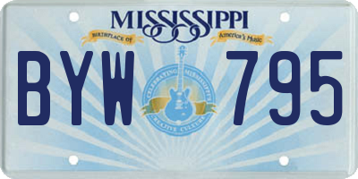 MS license plate BYW795