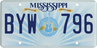 MS license plate BYW796