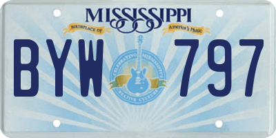 MS license plate BYW797