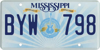MS license plate BYW798