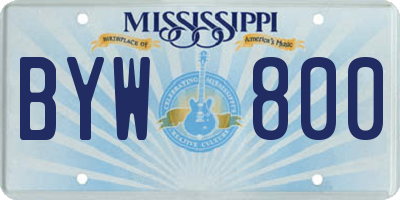 MS license plate BYW800