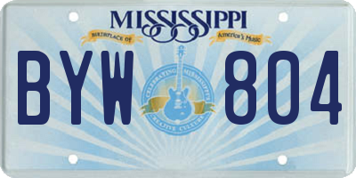 MS license plate BYW804