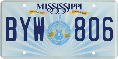 MS license plate BYW806