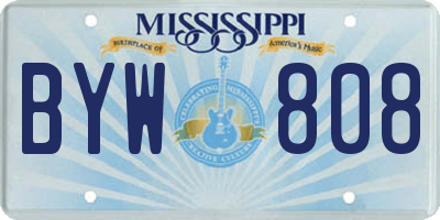 MS license plate BYW808