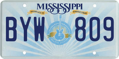 MS license plate BYW809