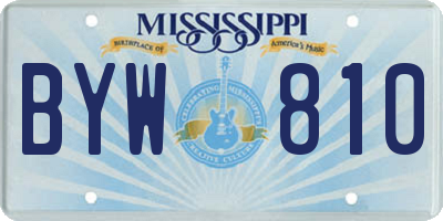 MS license plate BYW810