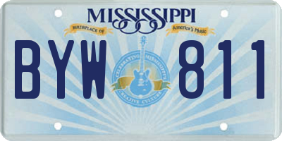 MS license plate BYW811