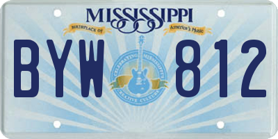 MS license plate BYW812