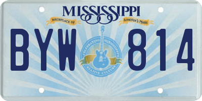 MS license plate BYW814