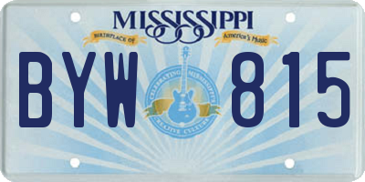 MS license plate BYW815