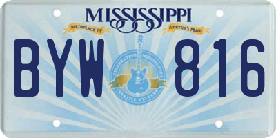 MS license plate BYW816