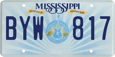 MS license plate BYW817