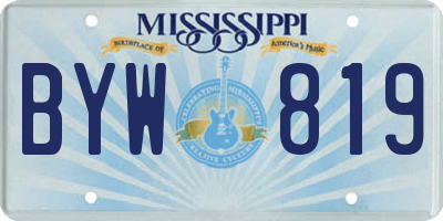 MS license plate BYW819