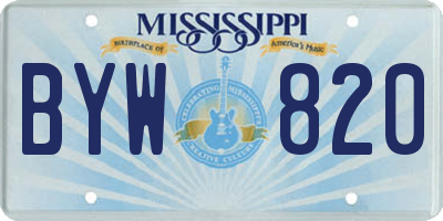 MS license plate BYW820